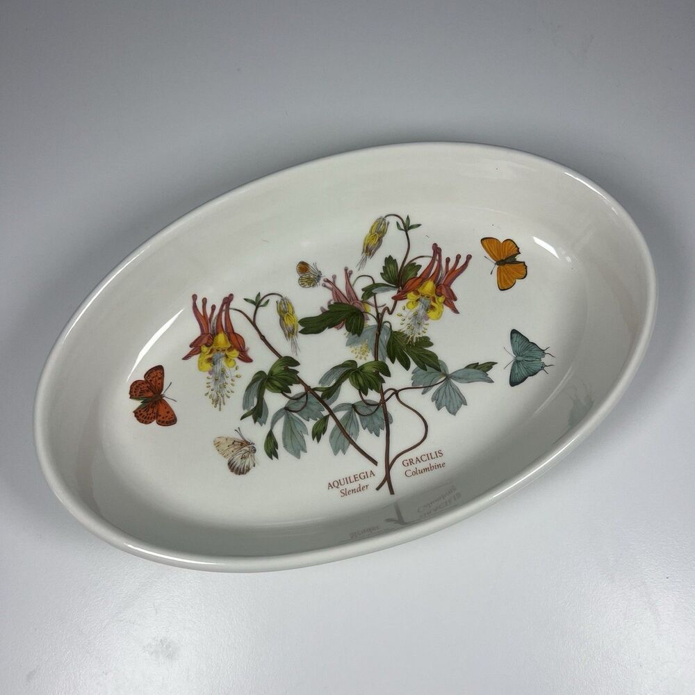 Portmeirion Botanical Garden 11x7 Slender Columbine Print Oval Baking Dish